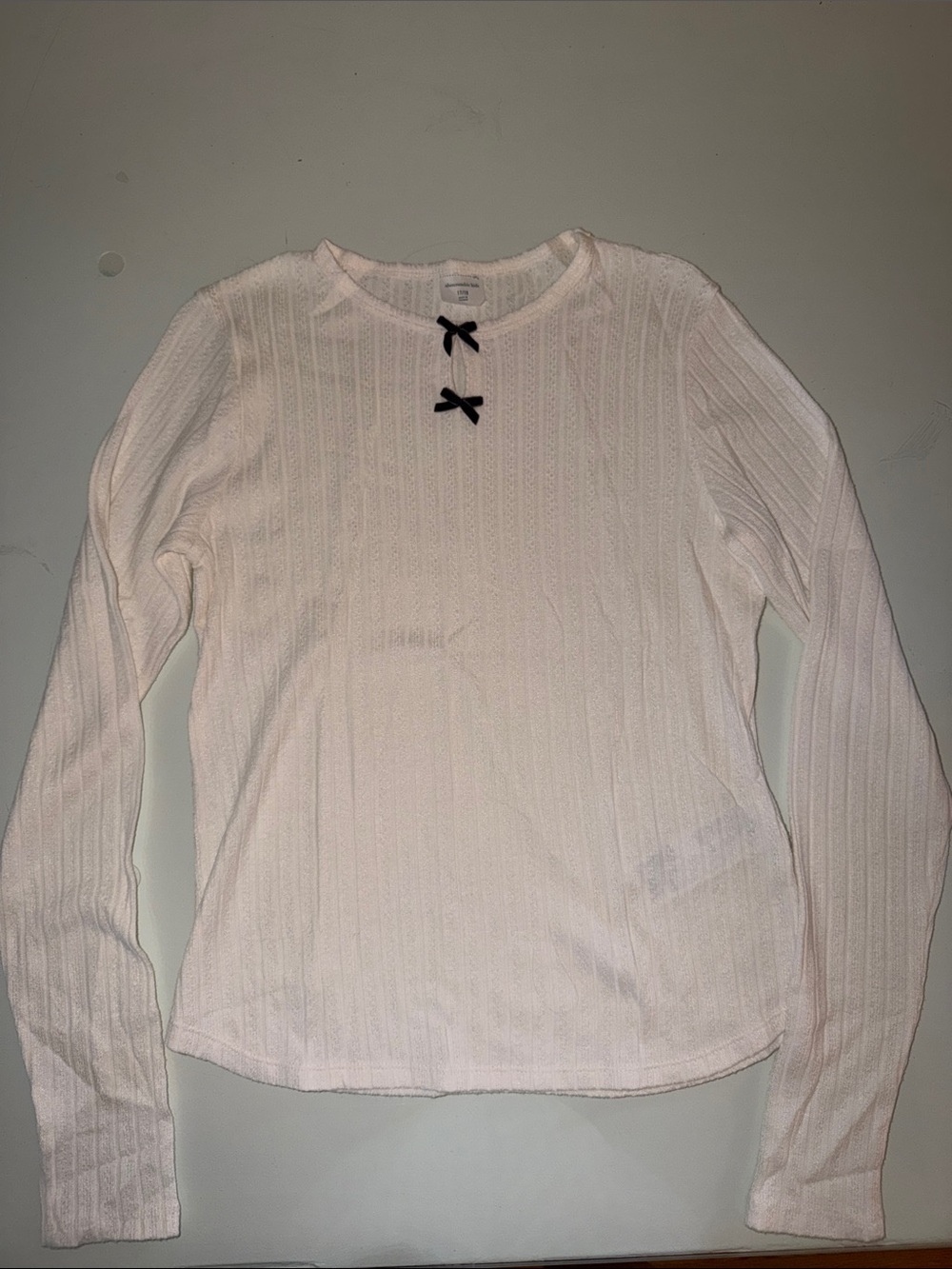 Abercrombie & Fitch White Long Sleeve with Black Bows